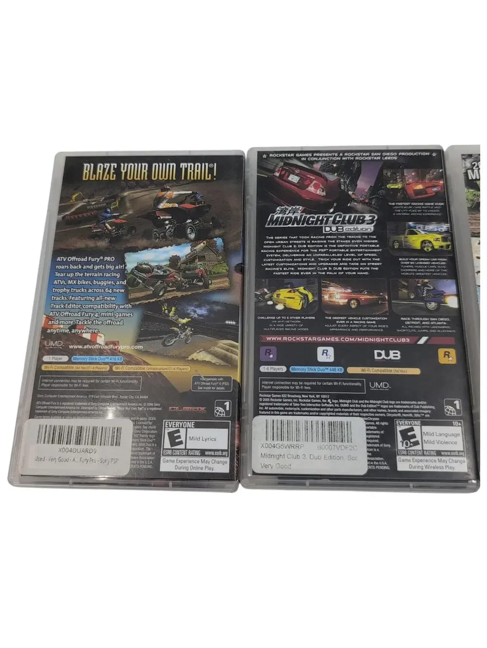Sony PSP Game Lot 3x ATV Offroad Fury Pro Midnight Club 3 Burnout Dominator